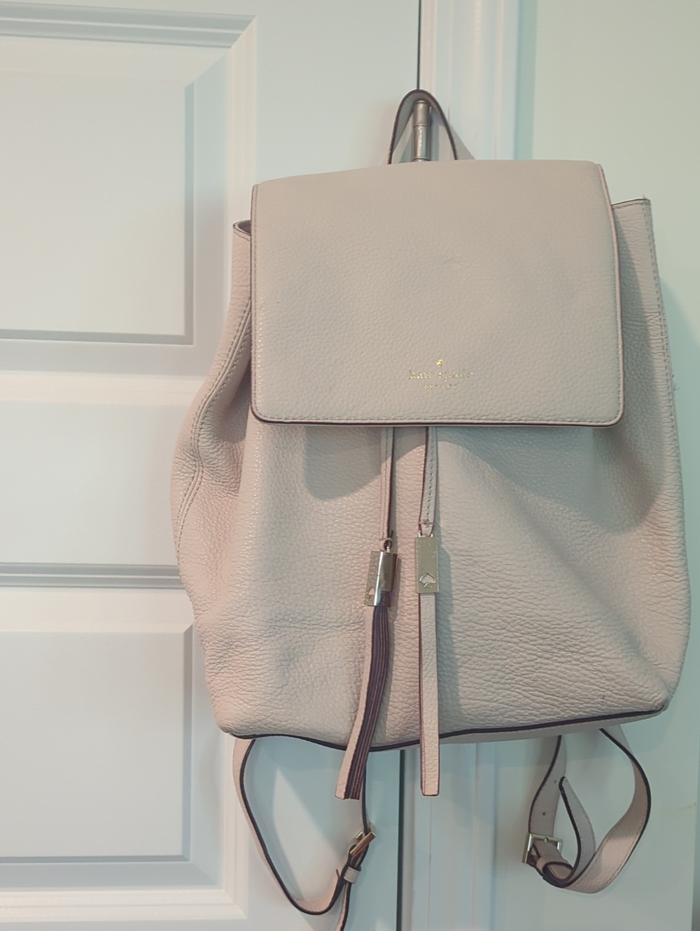 kate spade Pebbled Leather Backpack in Light Blush